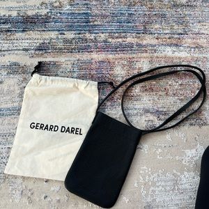Gerald Darel phone holder black leather lady phone